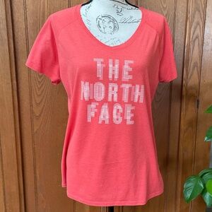 The North Face coral v neck T-shirt  NWOT